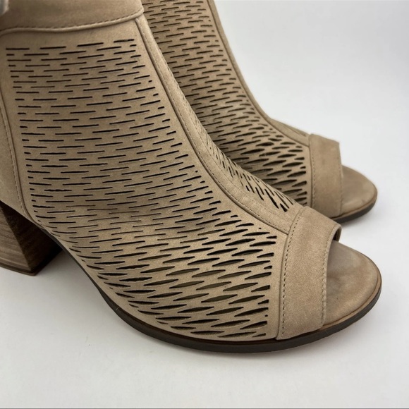 Vince Camuto VC-Lavette Brown Leather Open Toe Chunky Heel Slingbacks Womens 9M - Picture 2 of 10